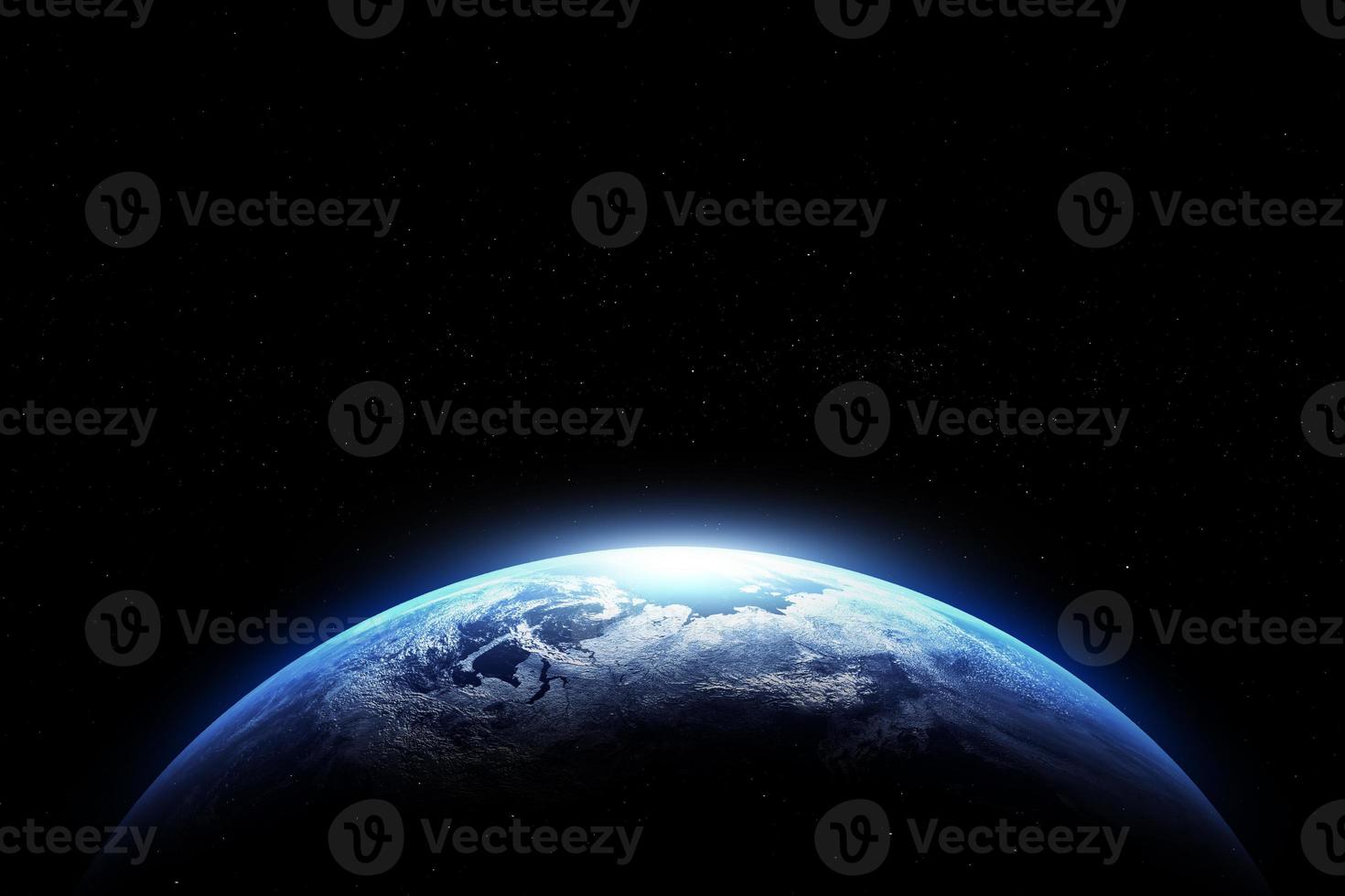 Abstract Earth in space galaxy. 3d rendering Elements of this image furnished by NASA photo