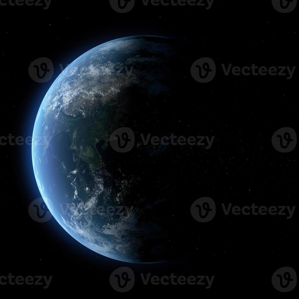 Abstract Earth in space galaxy. 3d rendering Elements of this image furnished by NASA photo