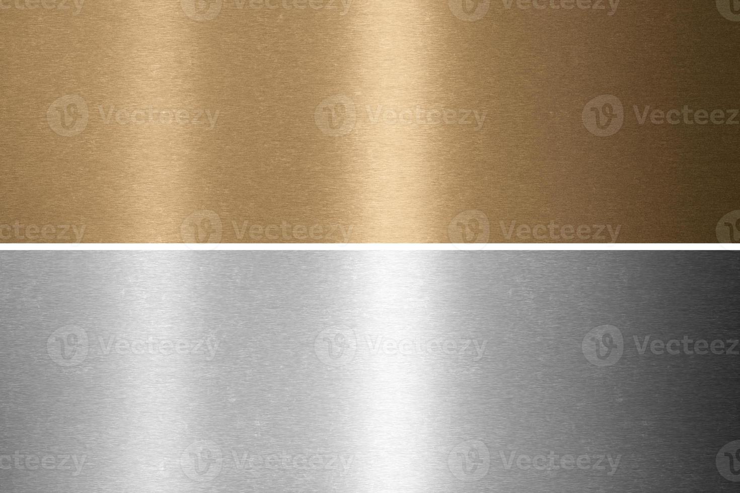 Gold, silver and bronze collection. Metal background. 3d rendering photo