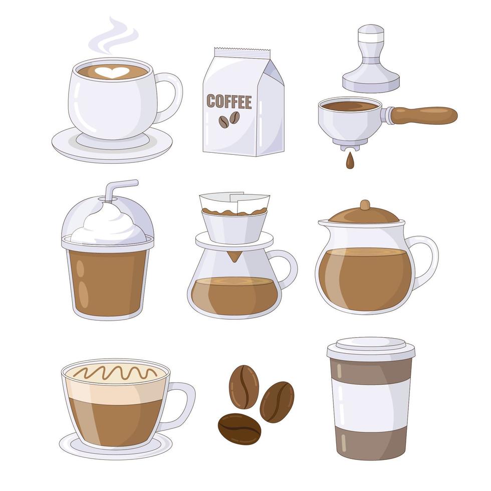 colección de iconos de café vector