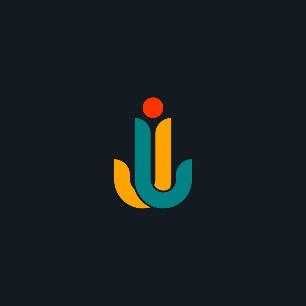 Initial letter JJ monogram logo design. vector