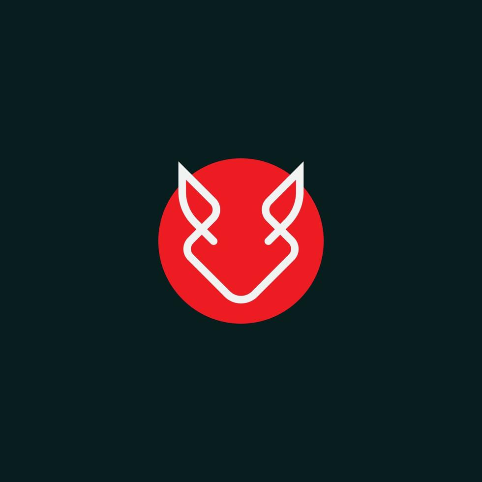 Fox head simple logo design vector