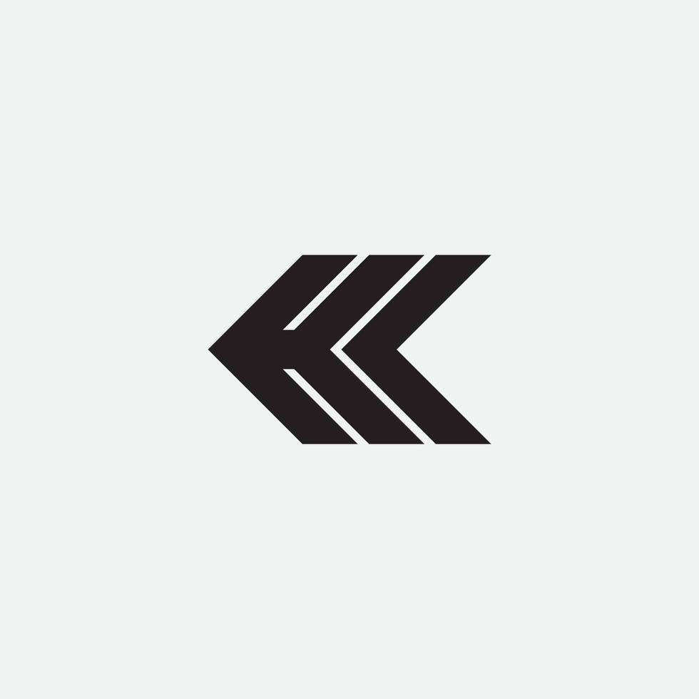 HC or HK letter arrow monogram logo design. vector