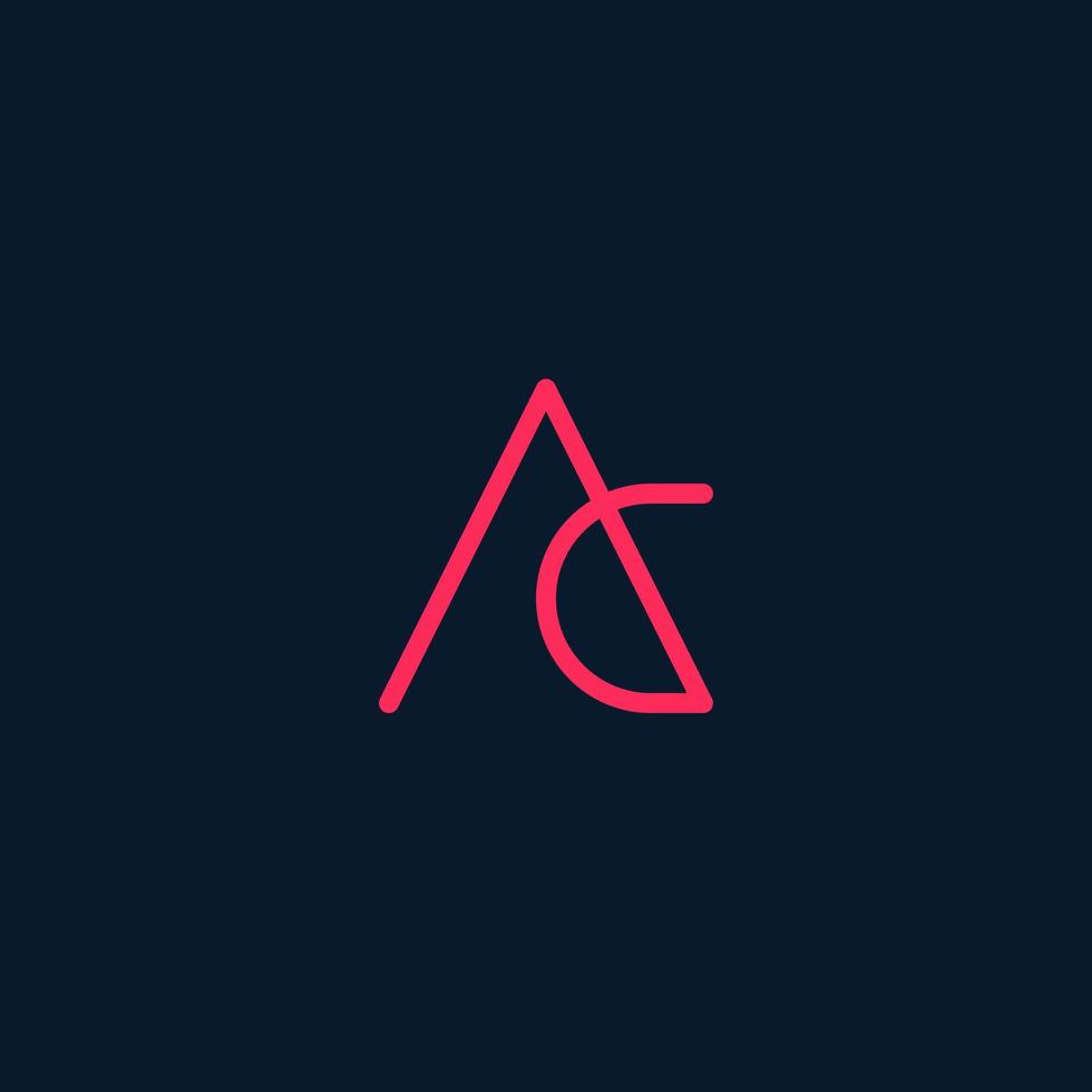 AC initial monogram logo design. vector