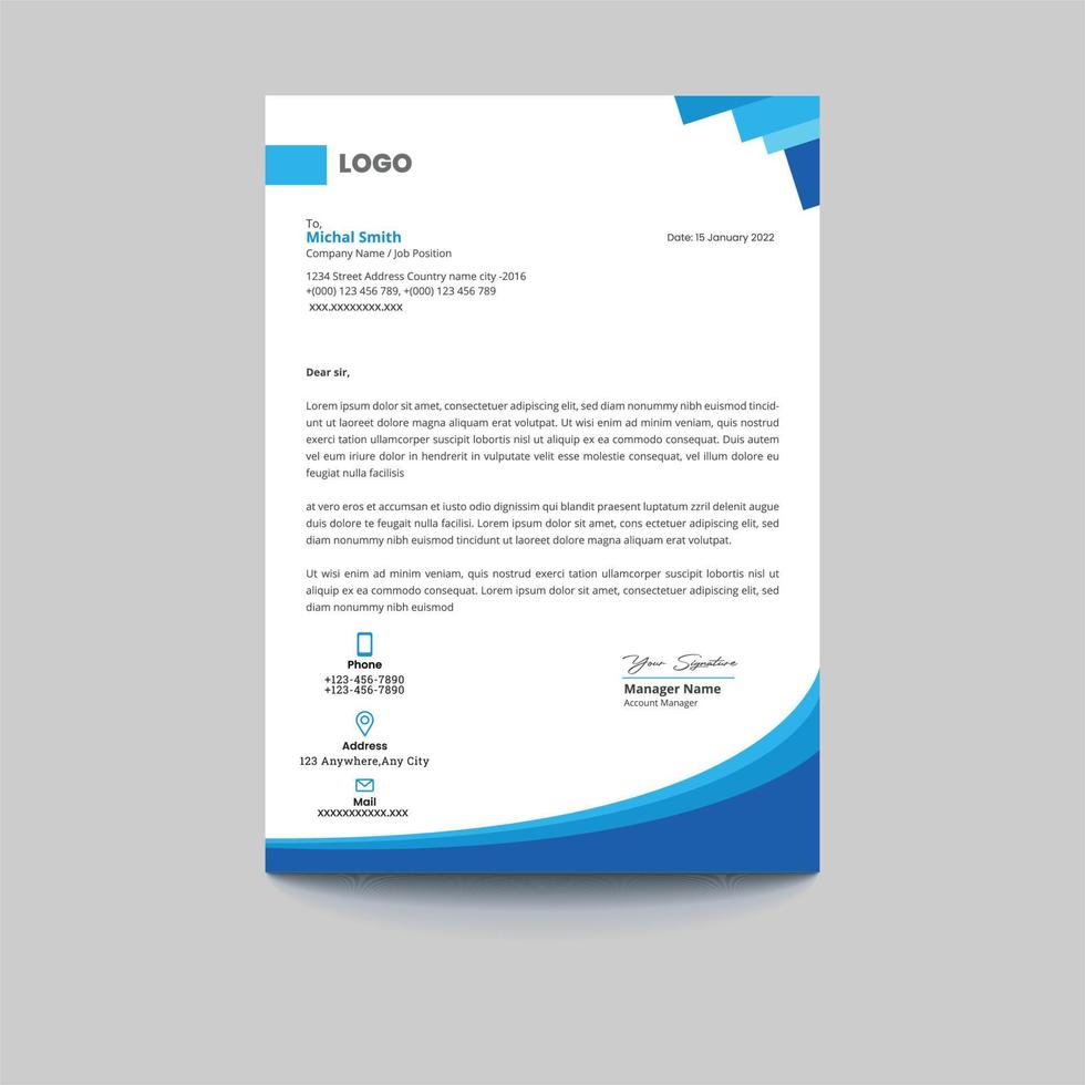Corporate Letterhead Design vector