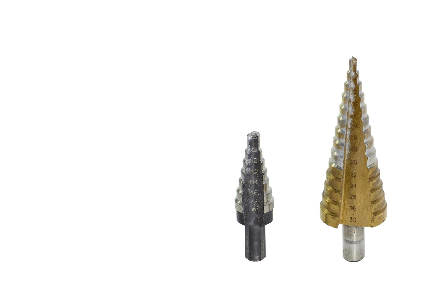 Step drills with spiral flutes and Clipping inside photo