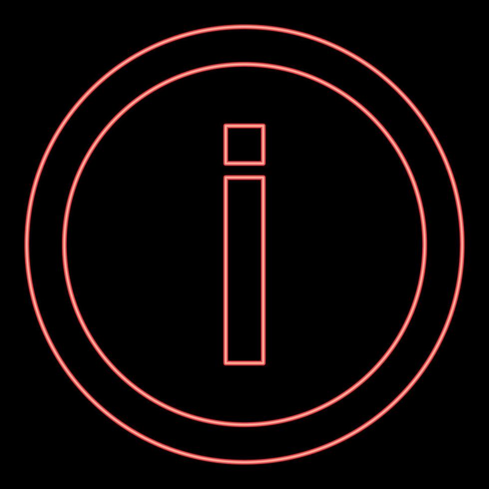 Neon information red color vector illustration flat style image