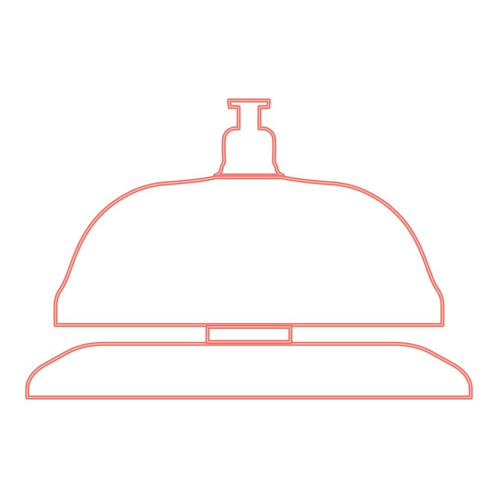 Neon reception bell red color vector illustration flat style image