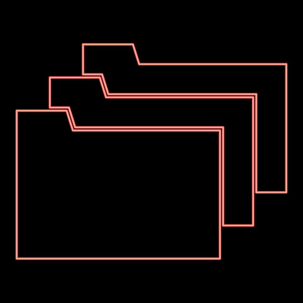 Neon folders red color vector illustration flat style image