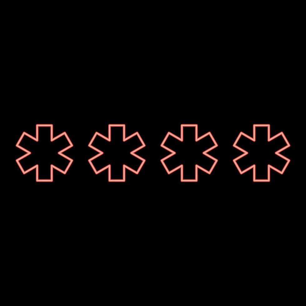 Neon symbol enter password red color vector illustration flat style image