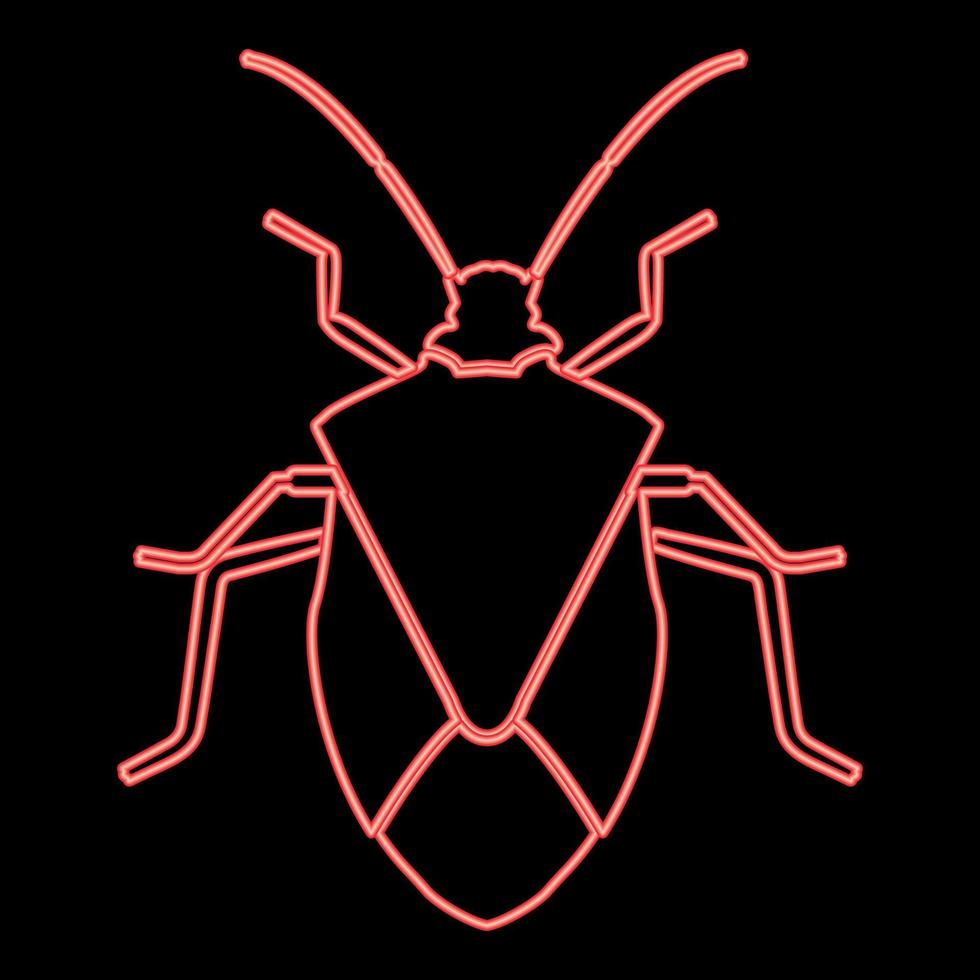 Neon bug red color vector illustration image flat style