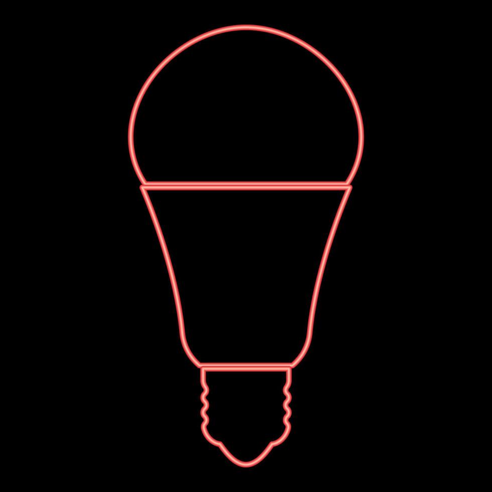 Neon led lightbulb red color vector illustration image flat style