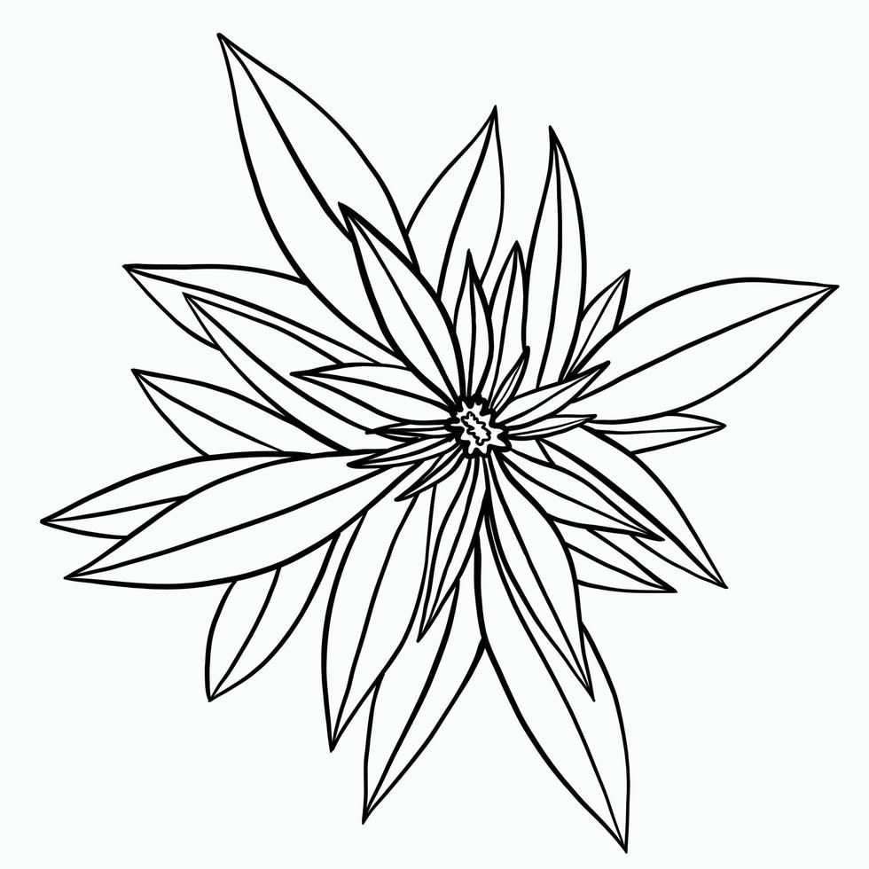 simplicidad planta de cannabis dibujo a mano alzada diseño plano. vector