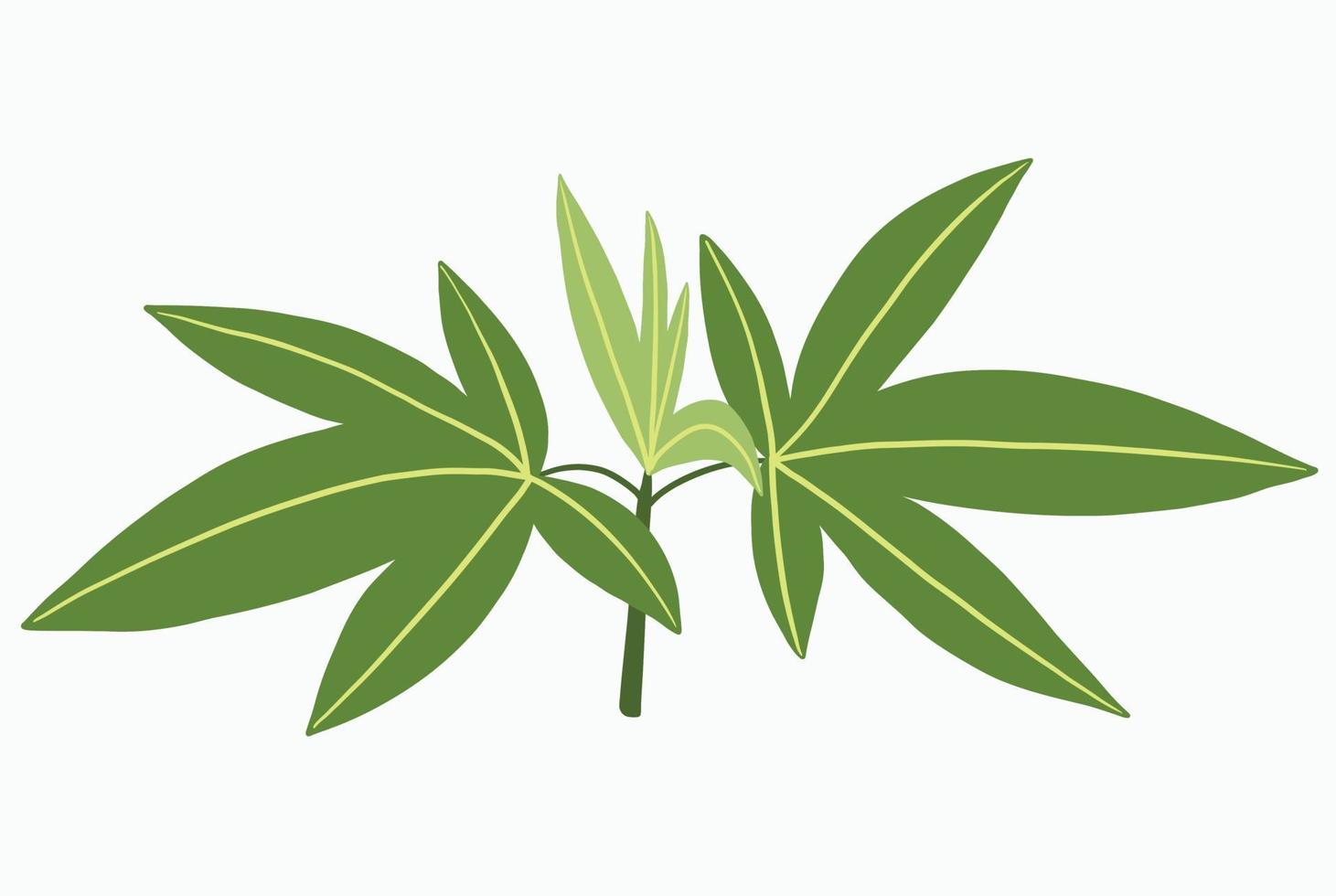 Simplicity cannabis plant freehand drawing flat design. vector