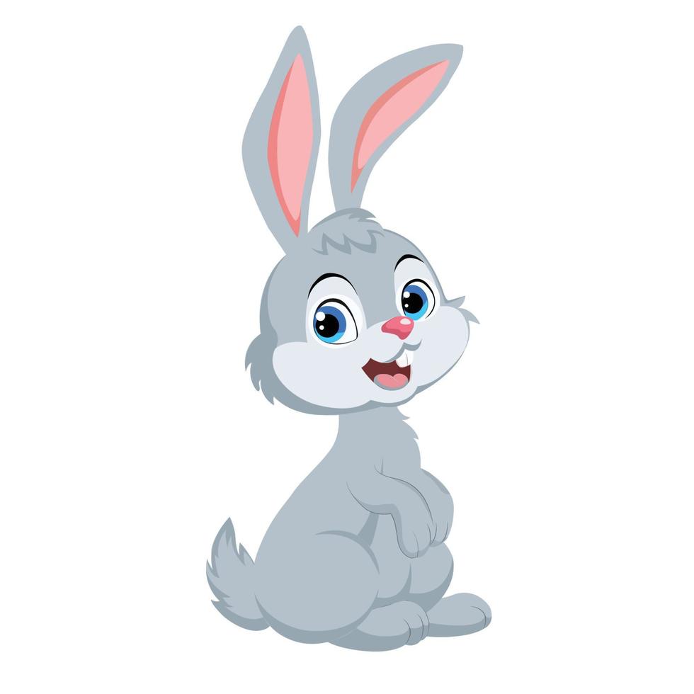 Cartoon Easter bunny smiling vector