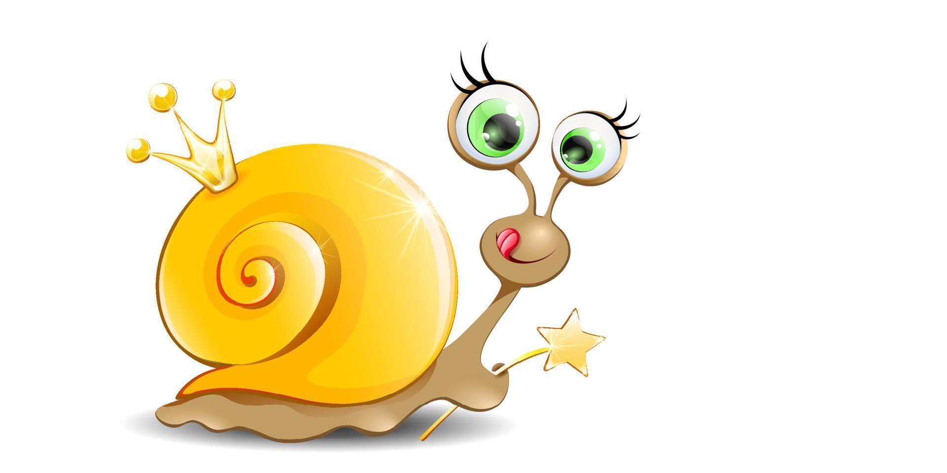 Snail with magic stick vector