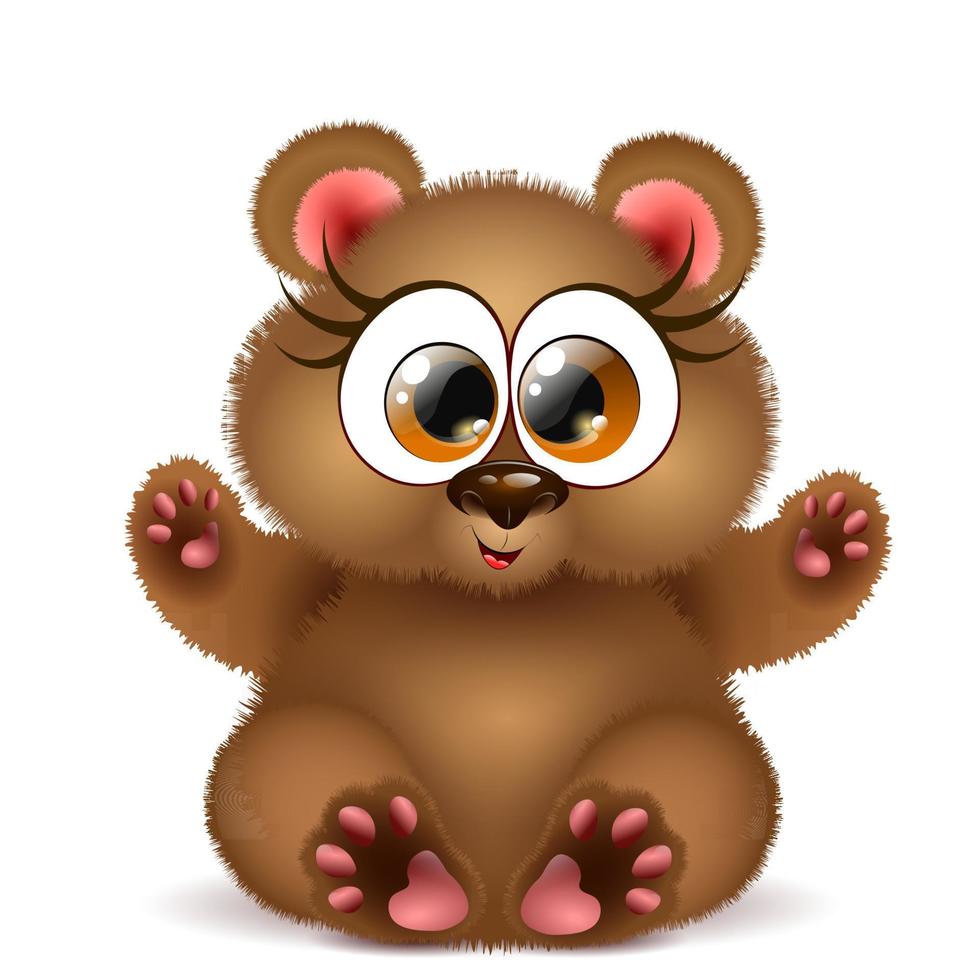 Cute cartoon bear girl vector