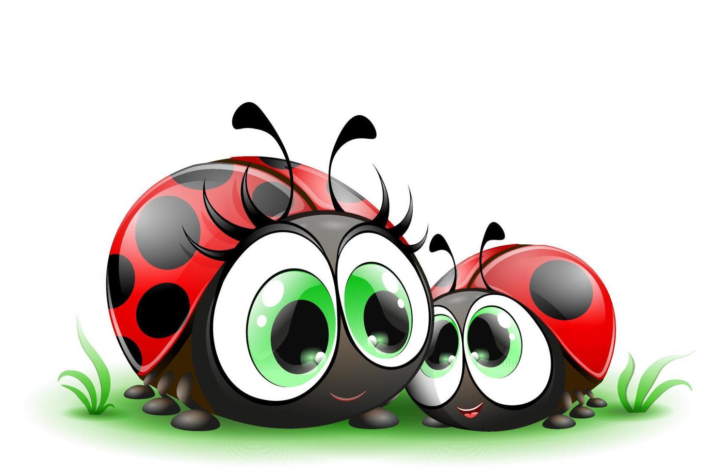 Ladybug mom with her child vector