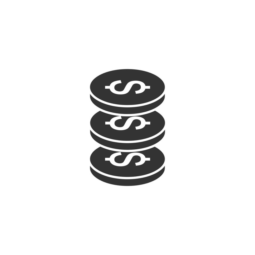 Vector three coins icon with silhouette style