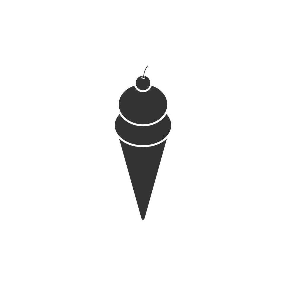 icono de helado vectorial en estilo de silueta vector