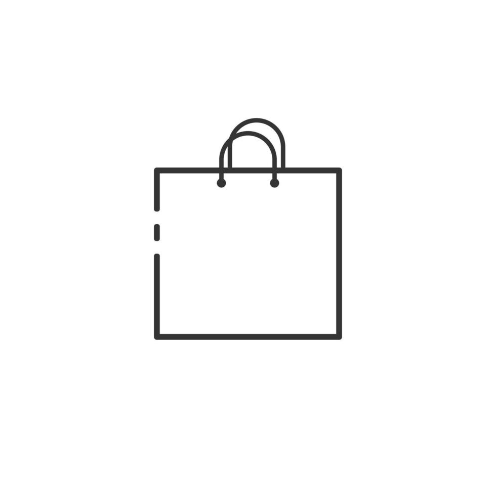 ilustración de vector de icono de contorno de bolsa de compras