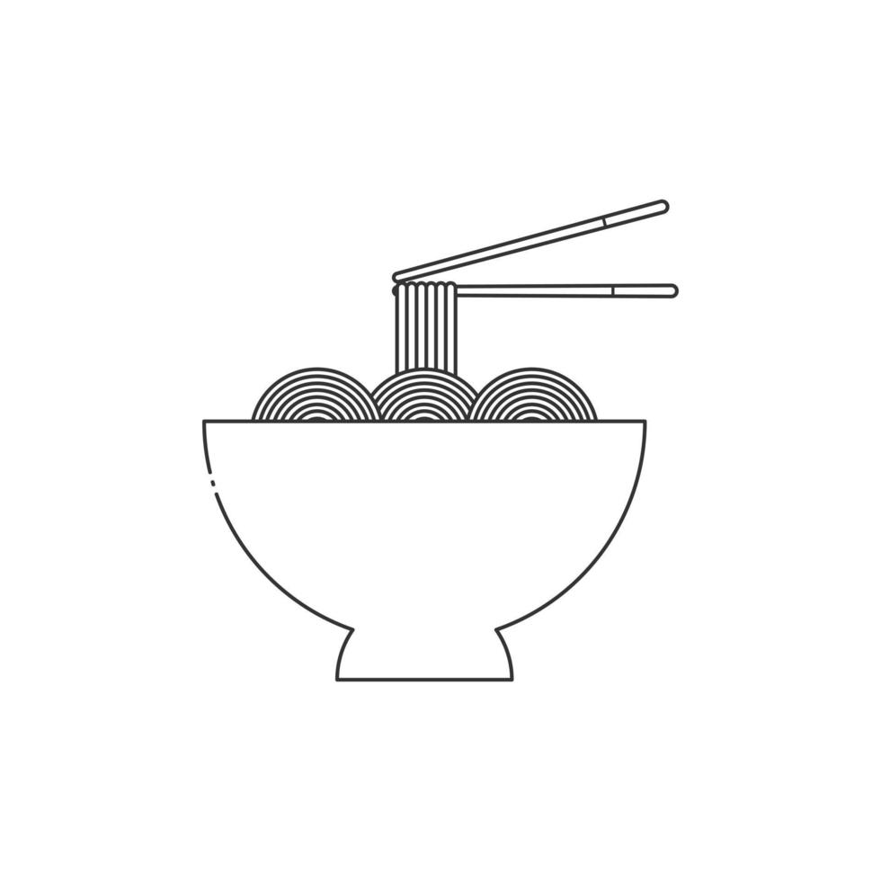 icono de contorno de fideos. diseño de estilo premium para la colección de restaurantes vector