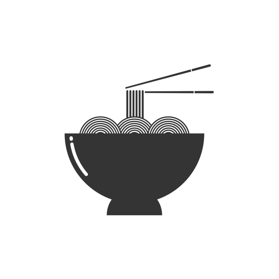 icono de silueta de fideos. diseño de estilo premium para la colección de restaurantes vector