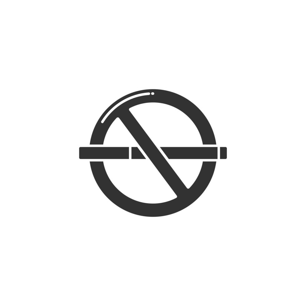 Vector no smoking icon in silhouette style
