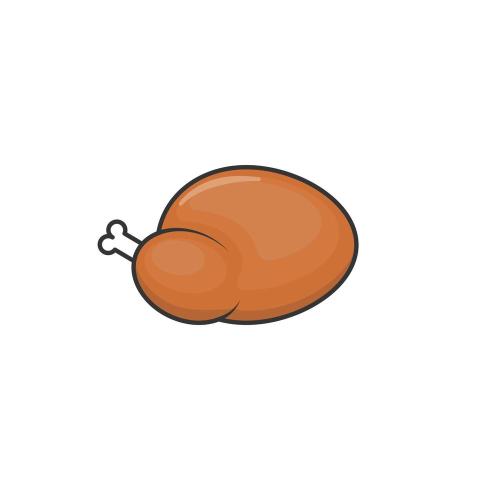 Vector chicken meat icon in cartoon style