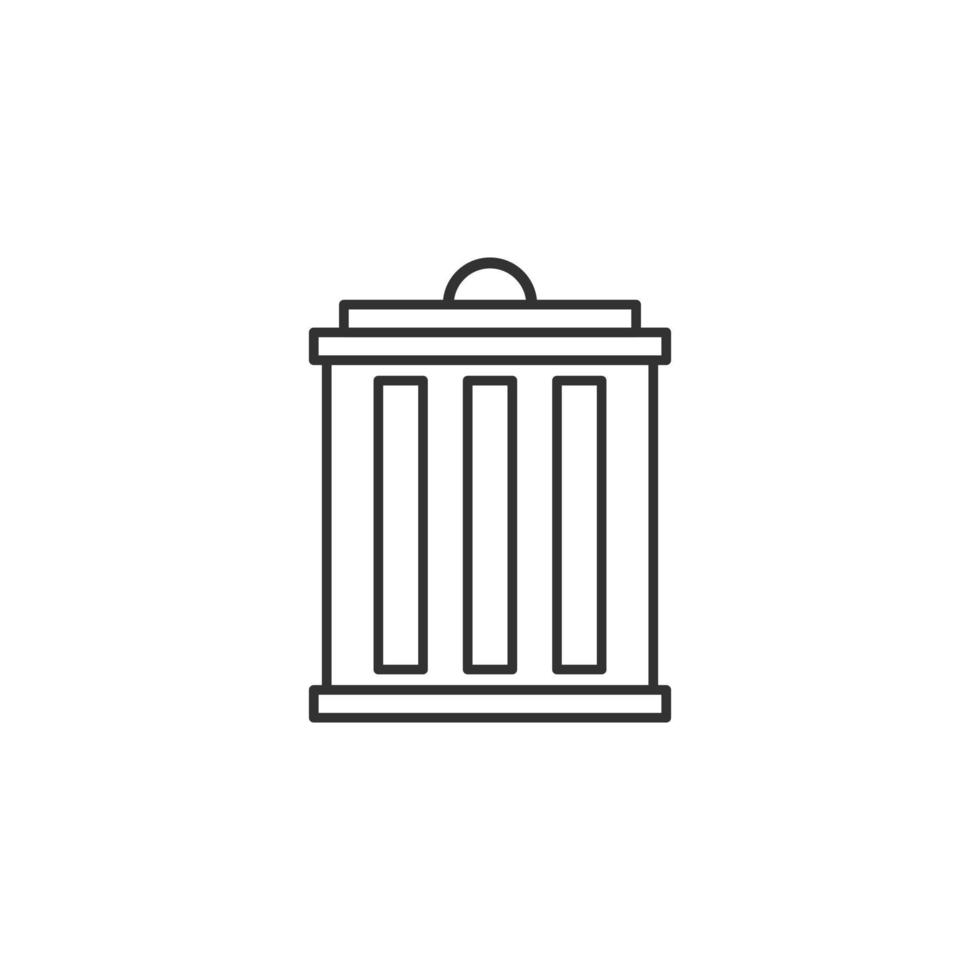 Vector trash can icon in outline style