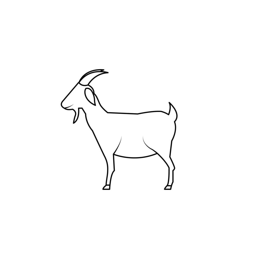 Goat outline vector illustration isolated on white background