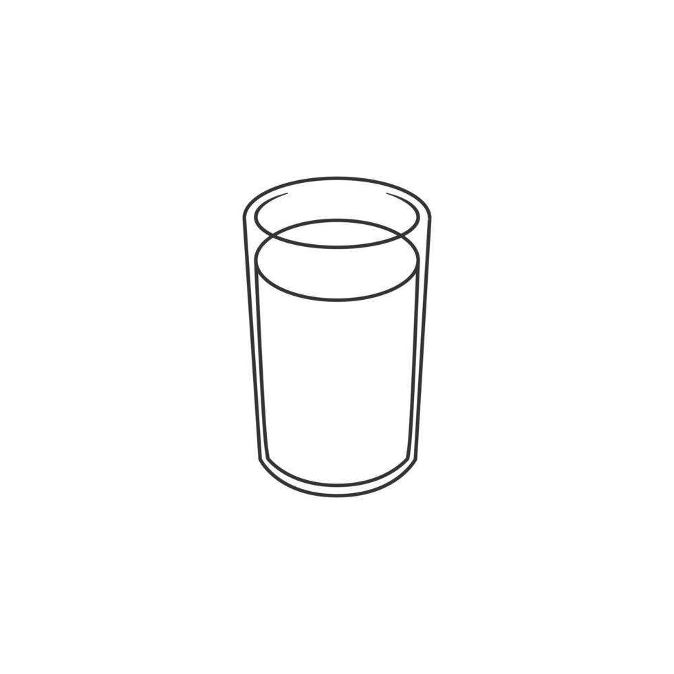 icono de vaso de agua aislado sobre fondo blanco vector