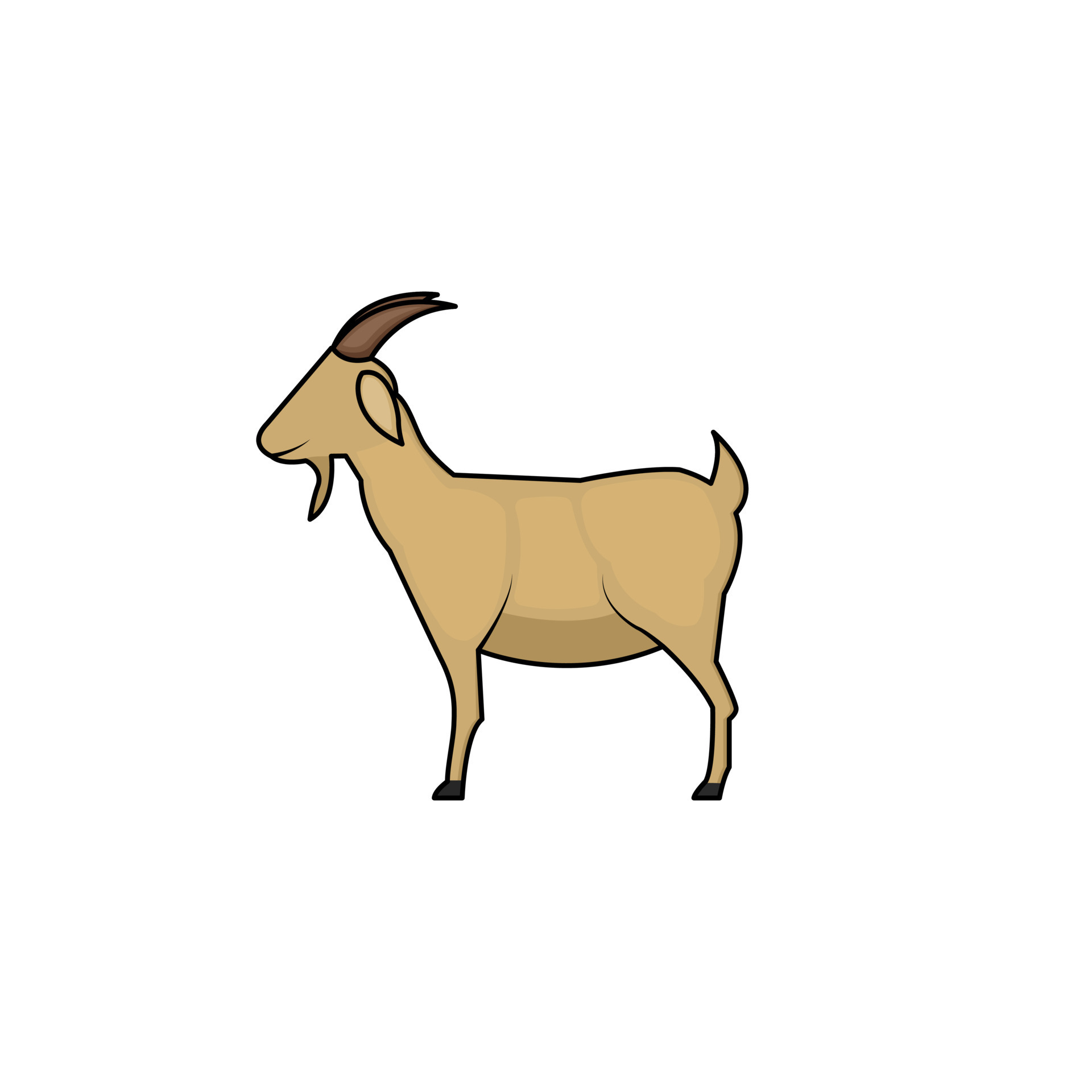 Goat cartoon vector illustration isolated on white background 7450199  Vector Art at Vecteezy