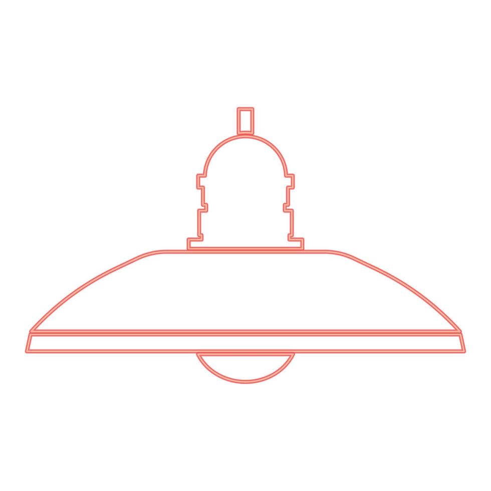 Neon retro household lamp and floor lamp red color vector illustration flat style image