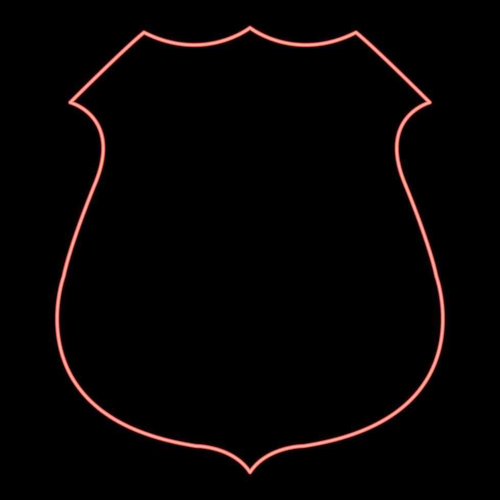 placa de policía de neón color rojo ilustración vectorial imagen de estilo plano vector