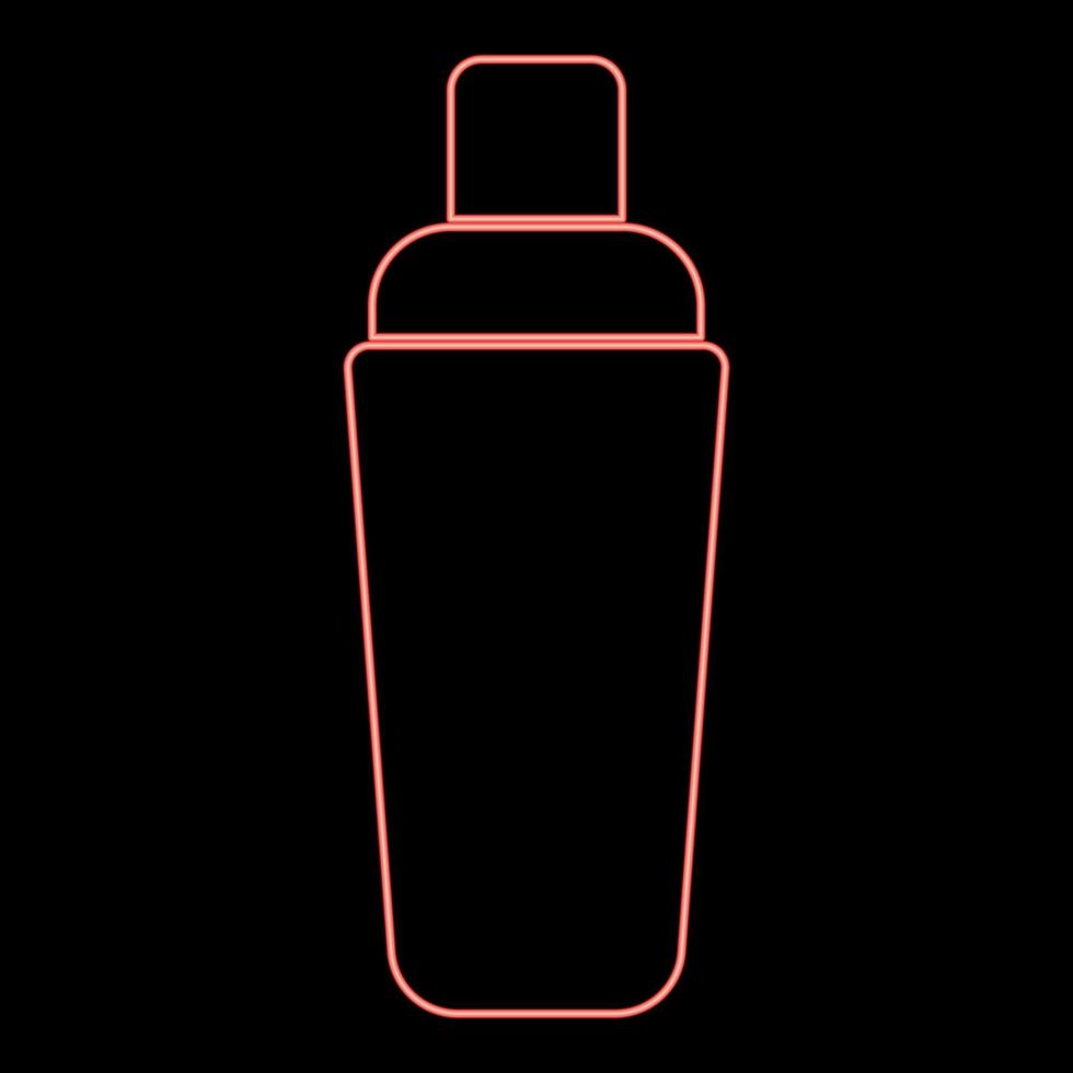 Neon shaker icon black color in circle red color vector illustration flat style image