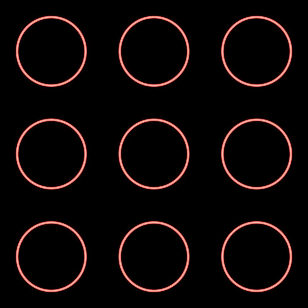 Neon dial button icon black color in circle red color vector illustration flat style image