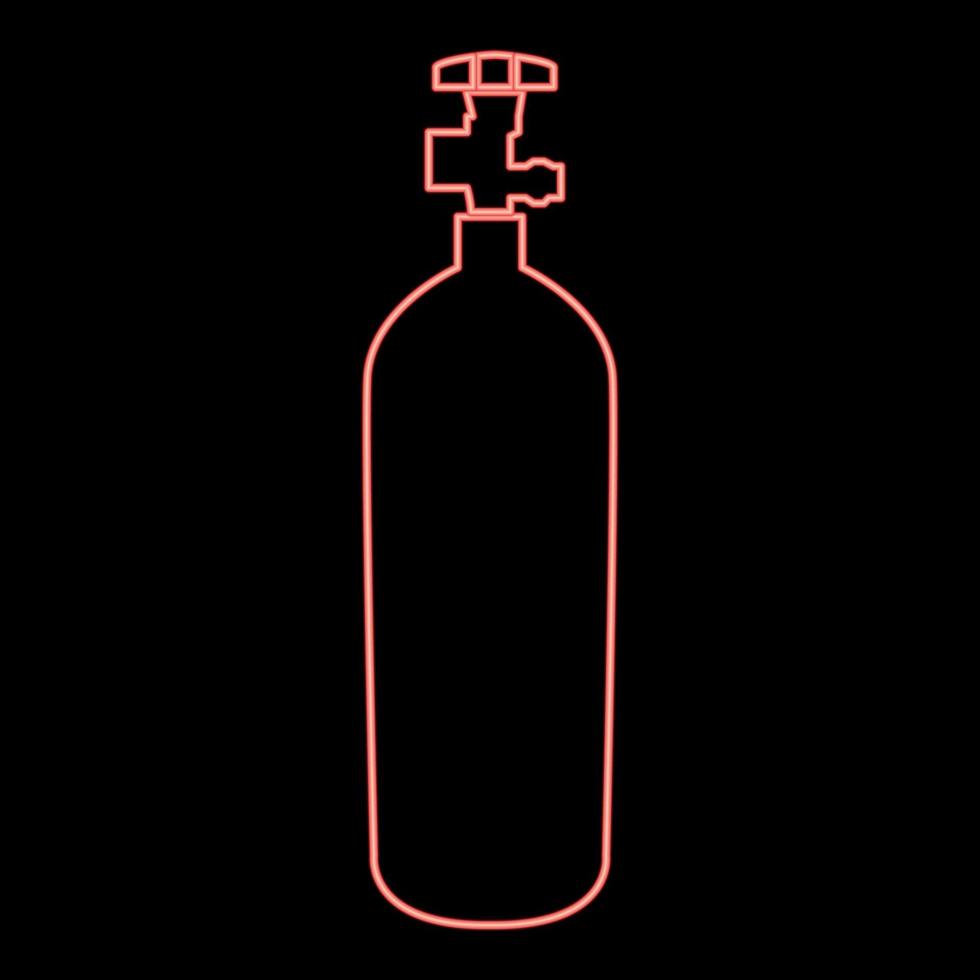 Neon propane gas cylinde red color vector illustration flat style image