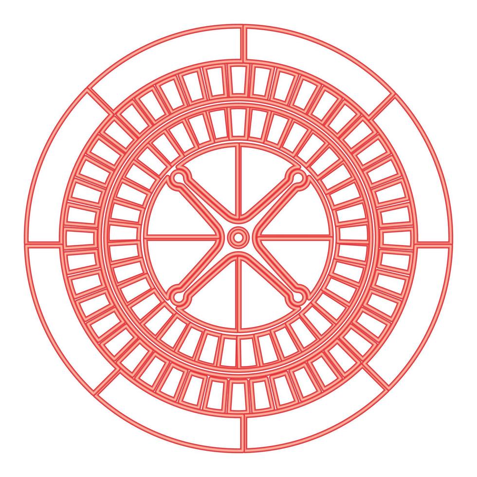 Neon roulette red color vector illustration image flat style