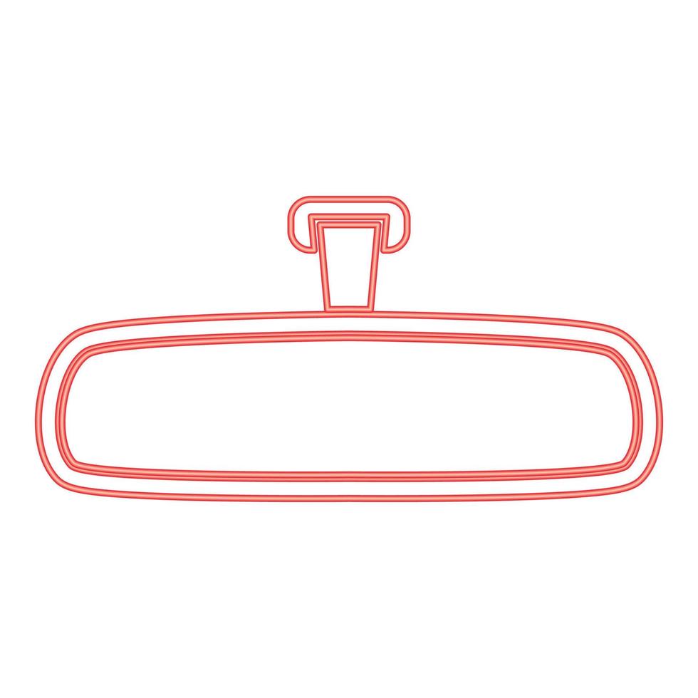 Neon rear view mirror red color vector illustration image flat style