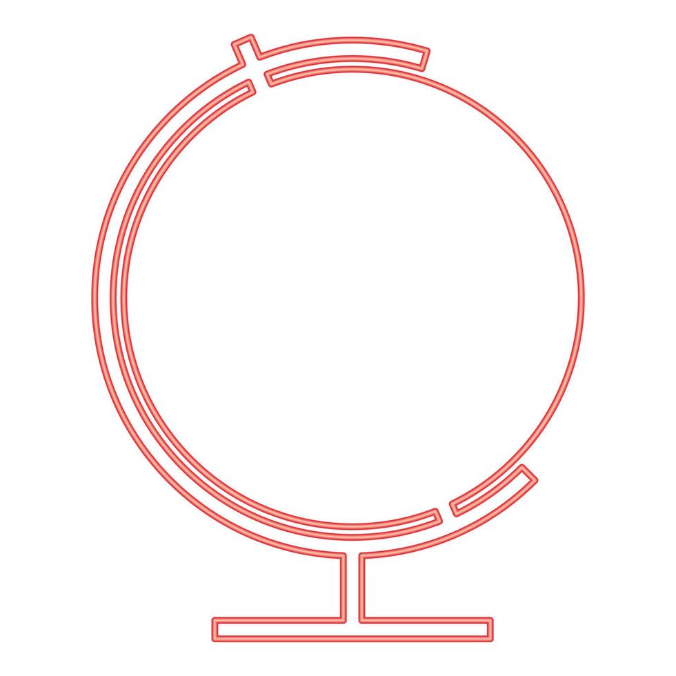 Neon globe red color vector illustration image flat style
