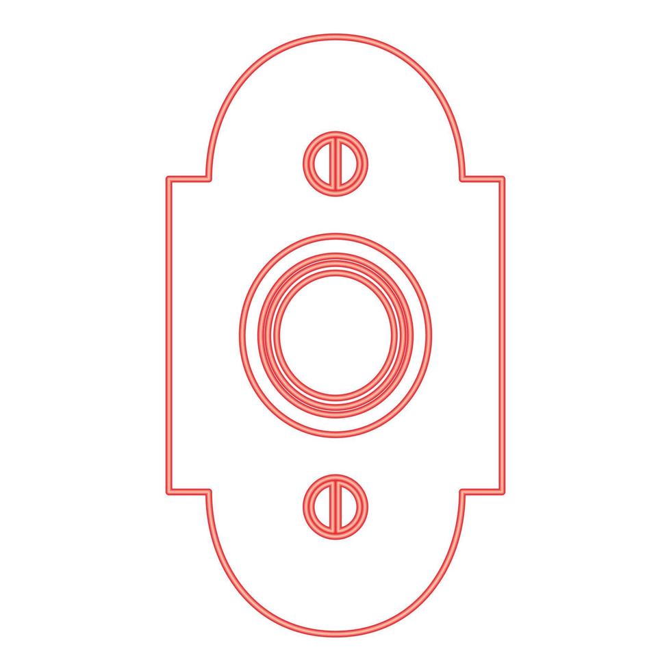 Neon doorbell red color vector illustration image flat style