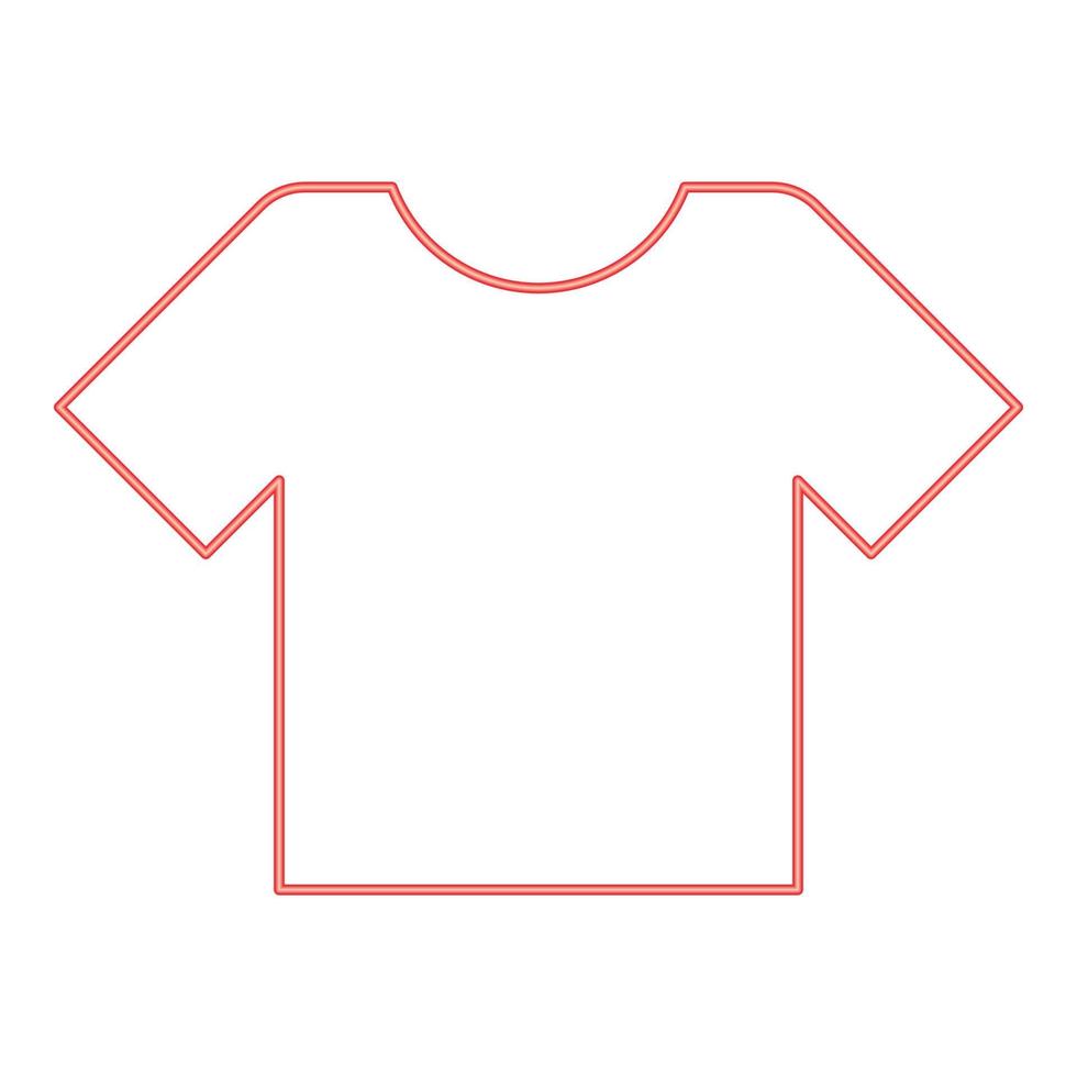 Neon t-shirt red color vector illustration image flat style