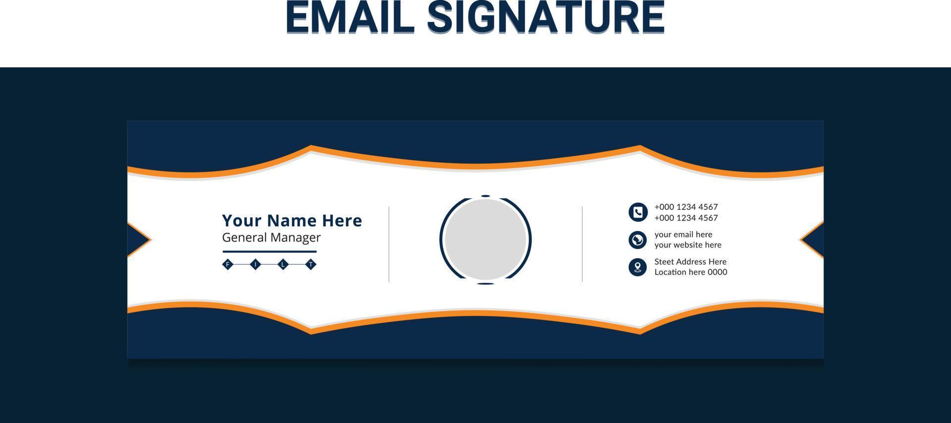 Minimalist email signature template design. business modern email signature and social media cover, banner design vector