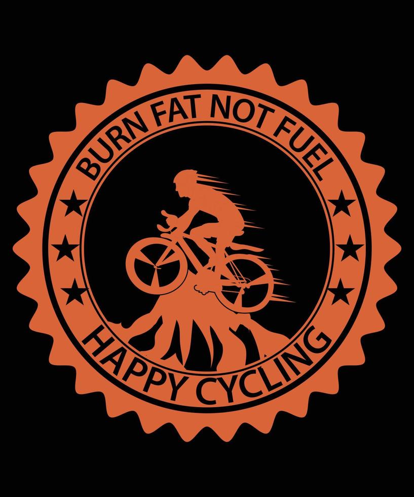 quemar grasa no combustible diseño de camiseta de ciclismo feliz vector