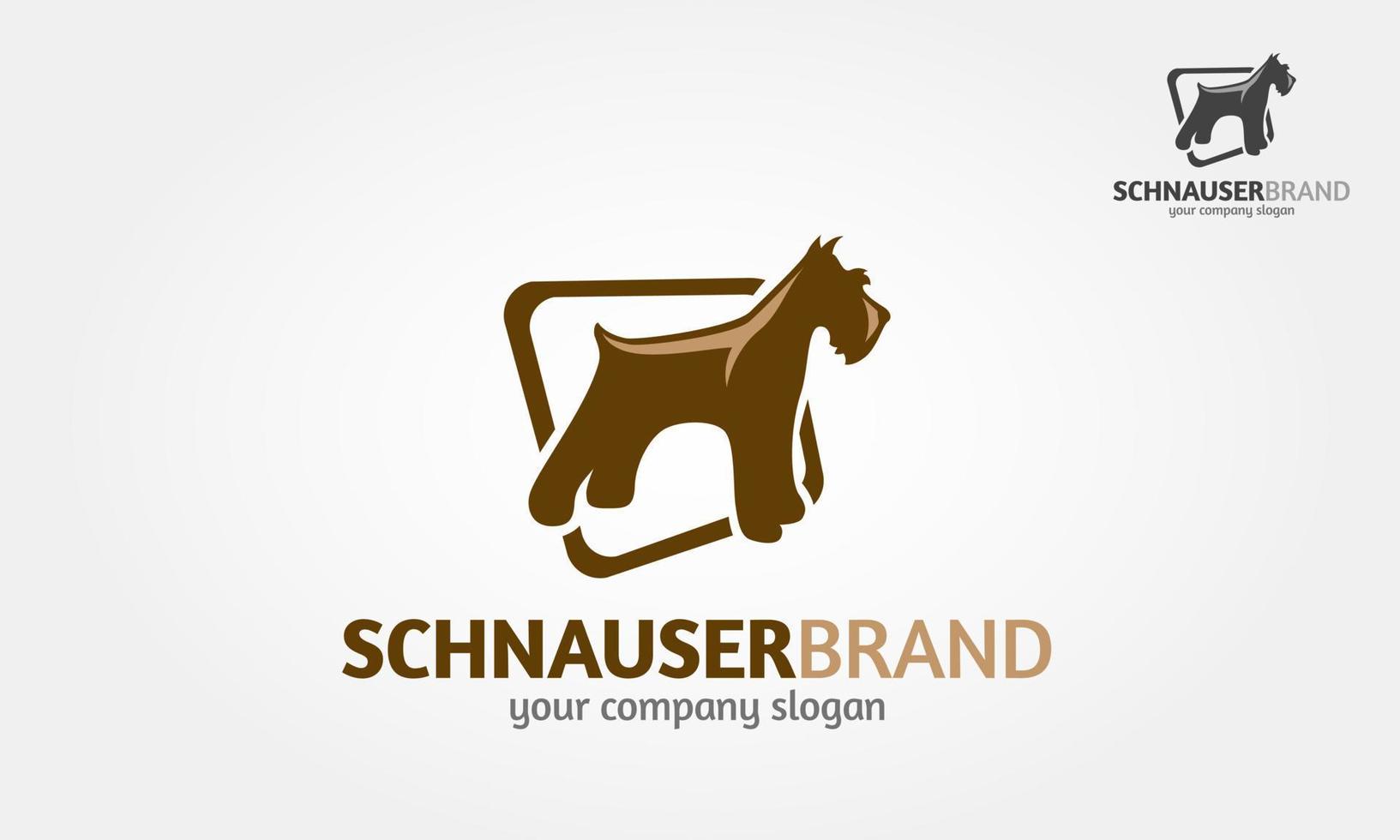 Schnauzer Vector Logo Template. Vector silhouette of a schnauzer dog on a white background.