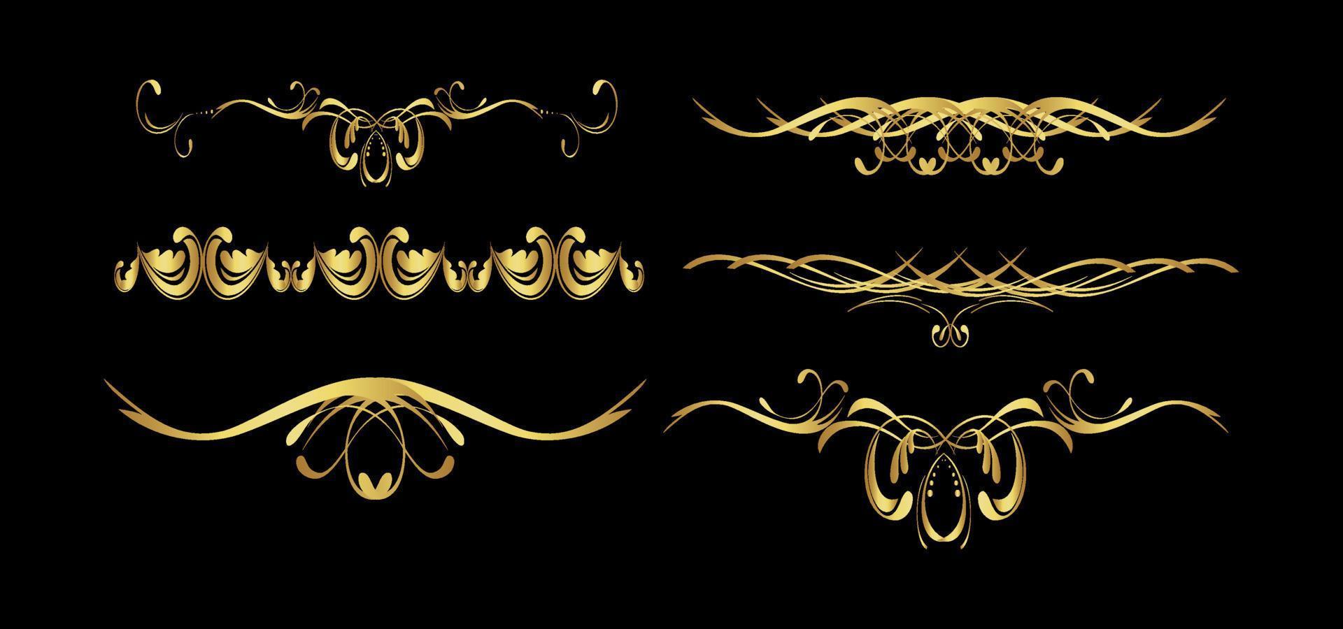 Set of gold dividers 7450777 Vector Art at Vecteezy