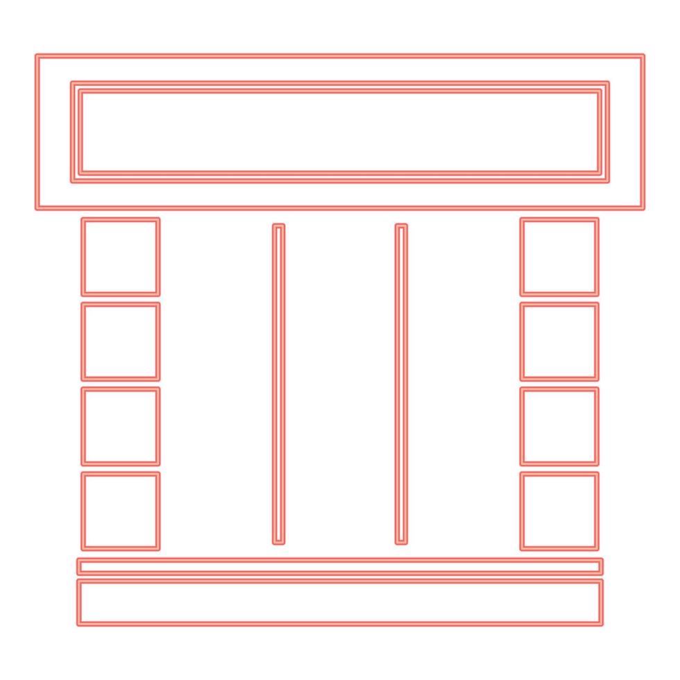 Neon shopfront red color vector illustration flat style image