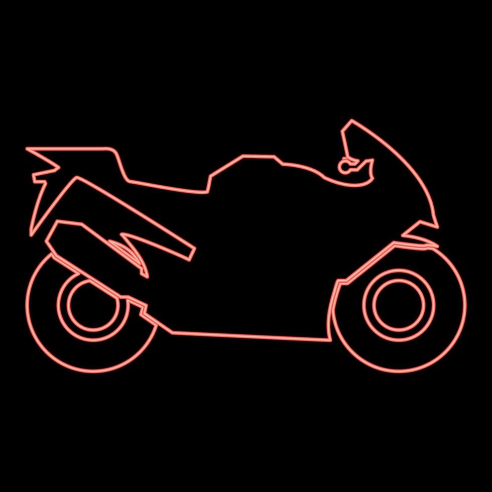 Neon motorcycle red color vector illustration flat style image