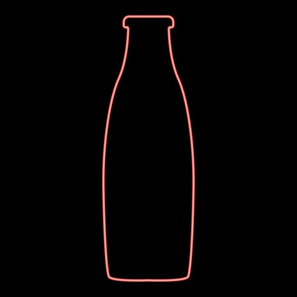 Neon bottle red color vector illustration flat style image
